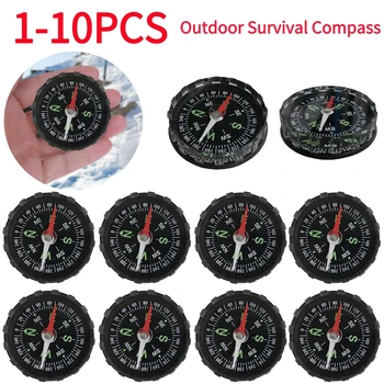 1-10pcs portativ Mini Camping 45mm ochiq Survival Compass Guider navigatsiya tugmasi dizayn Pocket Compass amaliy Guider Rasm