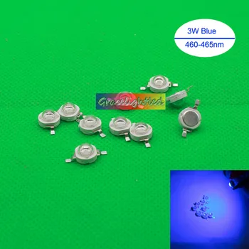 100dona 3 Vt vatt Royal Blue 445-455nm baliq tank light diy uchun yuqori elektr LED chip Rasm