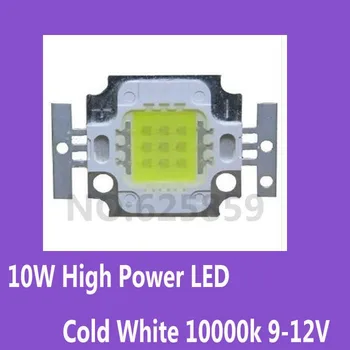 10x 10 Vt yuqori quvvatli LED sovuq oq 10000k 9-12V baliq tanki uchun LED yorug'lik chipi 35mil/45mil Rasm