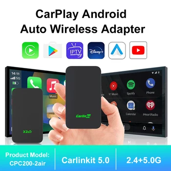 2023 yangi CarlinKit 5.0 simsiz avtomatik qutiga simli CarPlay Adapter aqlli avtomobil Ai qutisi simsiz Bluetooth avtomatik ulanish Plug&Play Rasm