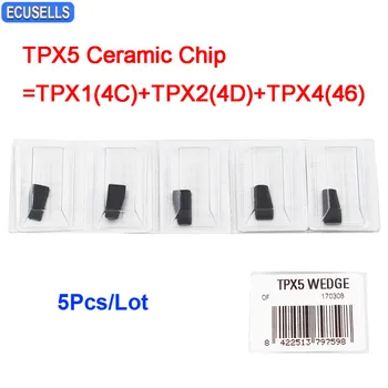 5 dona / Lot yangi almashtirish TPX5 Chip avtomobil asosiy Chips Tpx5 sopol Chip Transponder Chip=TPX1(4C)+TPX2(4D)+TPX4(46) (uglerod) Rasm