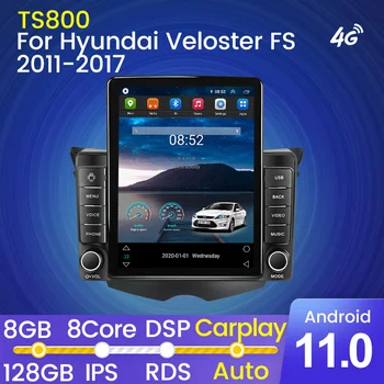 9.5 HYUNDAI Veloster uchun inch avtomobil Radio 2011-2015 Android Octa Core avtomobil DVD GPS navigatsiya futbolchi Deckless avtomobil Stereo Headunit Rasm