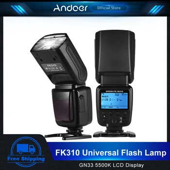 Andoer Fk310 Universal Flash Light 5500k simsiz kamera Flash Light Speedlite GN33 LCD displey Canon Nikon DSLR kameralari uchun Rasm