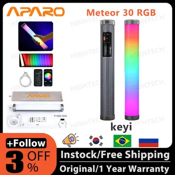 Aparo Meteor 30 RGB portativ yorug'lik tayoqchasi to'liq rangli pikselli naychalar LED yorug'lik tayoqchasi 2500-20000k fotografiya yorug'lik tayoqchasi ilovasini boshqarish Rasm