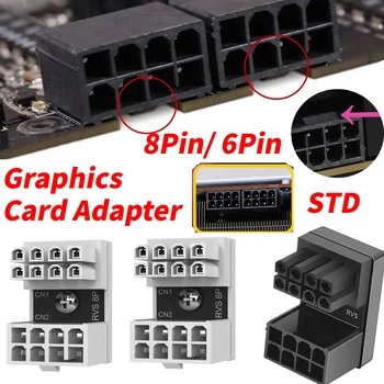 ATX 8Pin 6Pin ayoldan 8pin 6pin erkak 180 daraja Adapter ajratuvchi kabel kompyuter aksessuarlari ulagichni qo'llab-quvvatlash Rasm