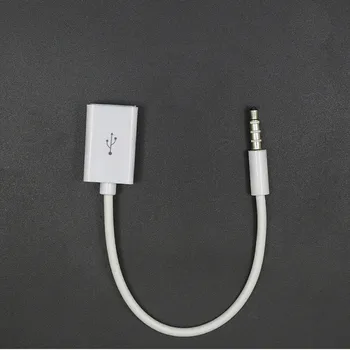 Avtomobil MP3 3.5 mm erkak aux Audio Plug Jack to USB 2.0 ayol Konverter kabeli eshitish kabeli avtomobil uchun yuqori sifatli PVX Rasm