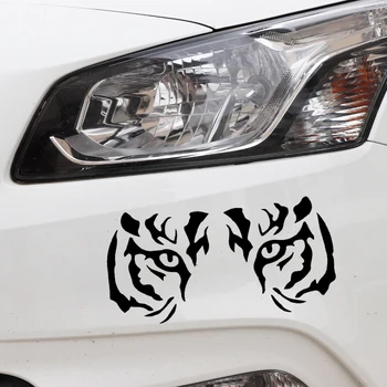 Cool Tiger Eyes avtomobil stikeri oyna dekorasi PVX Dekal qora/kumush 16,8 sm*8,4 sm Rasm