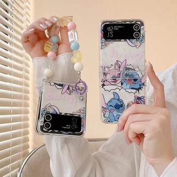 Disney Anime Stitch Galaxy ZFlip uchun mos 4 ilgichli telefon sumkasi yoqimli multfilm ZFlip3 barcha inklyuziv tomchilarni himoya qilish kompyuter sumkasi Rasm