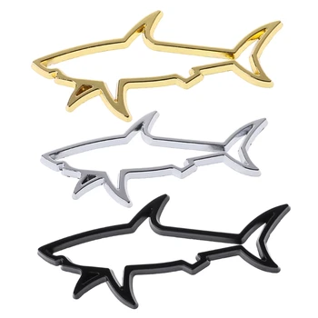 Fashion yangi 1 Pc 3D metall avtomobil Styling Sticker Kavak Shark Badge Decals Avtomobillar Aksessuarlar 3 ranglar Oliy sifat Rasm