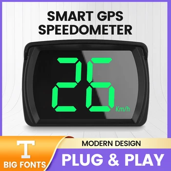 HUD Bosh yuqoriga ko'rsatish katta shrift raqamli Speedometer GPS KMH MPH tezlik metr soat o'lchov avtomobil Electronics Aksessuarlar Rasm
