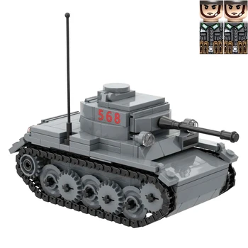 Ikkinchi Jahon urushi qurilish bloklari o'yinchoq to'plami Panzer II Ausf L engil Tank 2 harbiy qurol modeli 2 raqamli askar o'yinchoqlari sovg'asi bilan Rasm