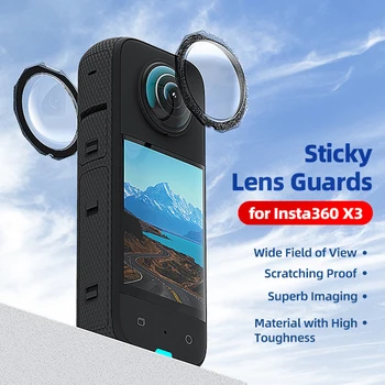 Insta360 X3 Sticky Lens Guards Anti-Scratch Dual-Lens 360 Mod Uchun Insta 360 X3 Protector Lens Cap Kamera Aksessuarlari Yangi Rasm