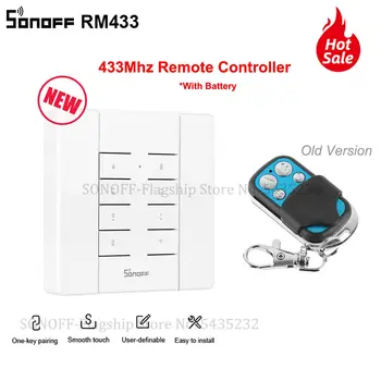 Itead SONOFF RM433 433 MGts RF kontrolleri 8 kalit simsiz universal elektr kaliti Sonoff RF TX 4ch PRO R2 kaliti uchun masofadan boshqarish pulti Rasm