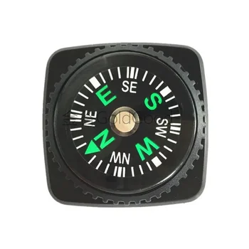 Kauchuk yengli tasma uchun 20 mm Mini tasmali tugma kompas Survival Pocket Compass ochiq yurish uchun lager gadjetlari Rasm