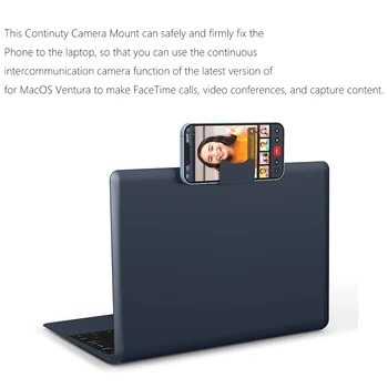 MacBook/iPhone uchun anti Slip telefon veb-kamerasi Mount zanglamas po'latdan uzluksiz kamera Mount ega Aksessuarlar 14 13 12 iOS uchun 16.0 Rasm
