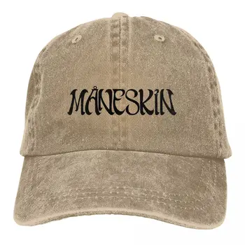 Maneskin Band Logo Baseball Caps Outfits Fashion Distressed Denim Dad Hat erkaklar ayollar uchun mashqlar Caps Hat Rasm