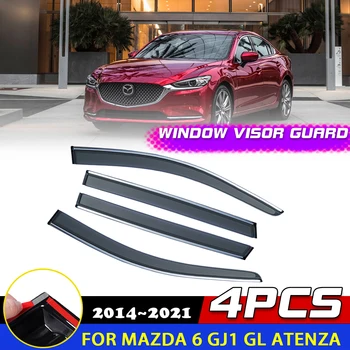 Mazda 6 Mazda6 Gj1 GL Atenza sedani uchun derazalar Visori 2014~2021 tutun eshigi shamollatish deflektor ayvonlari Quyosh yomg'ir qosh aksessuarlari Rasm