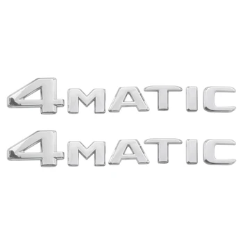 Mercedes-Benz uchun 2 dona 4MATIC kumush Avto magistral eshik Fender Bumper Badge Decal Emblem yopishqoq lenta Sticker Aksessuarlar Rasm