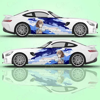 Misaka Mikoto avtomobil tanasi stikerlari Anime Itasha vinil avtomobil tomoni Dekal stikeri Anime Toaru Majutsu indeks yo'q Rasm