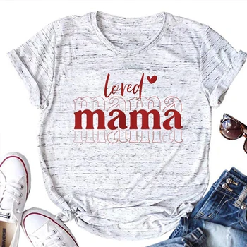 Sevgi Mama T Shirt ayollar ayollar uchun Sevishganlar Shirts amp Valentines Day Mom Tees onalar kuni toplar uchun sovg'a Rasm