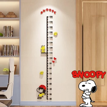 Snoopy balandligi o'lchovi devor stikerlari 3D multfilm DIY uy dekorasi bolalar yotoqxonasi Dekallari uchun grafik o'lchagich bezaklari devor san'ati sovg'asi Rasm
