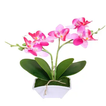 Sun'iy Kelebek orkide Bonsai soxta gul, idish bilan uy stolini bezash uy dekoratsiyasi uchun idishdagi sun'iy gullar Rasm