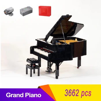 Yangi MOC displeyi 3662PCS App Control Grand Piano Model qurilish bloklari g'ishtlari o'quv o'yinchoqlari bolalar Rojdestvo sovg'alari 21323 Rasm