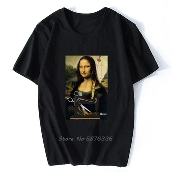 Yangi Mona Lisa Harajuku estetik kulgili T Shirt ayollar amp Grunge T-shirt 90s amp Tshirt moda ko'cha kiyimlari Top Tee ayol Rasm
